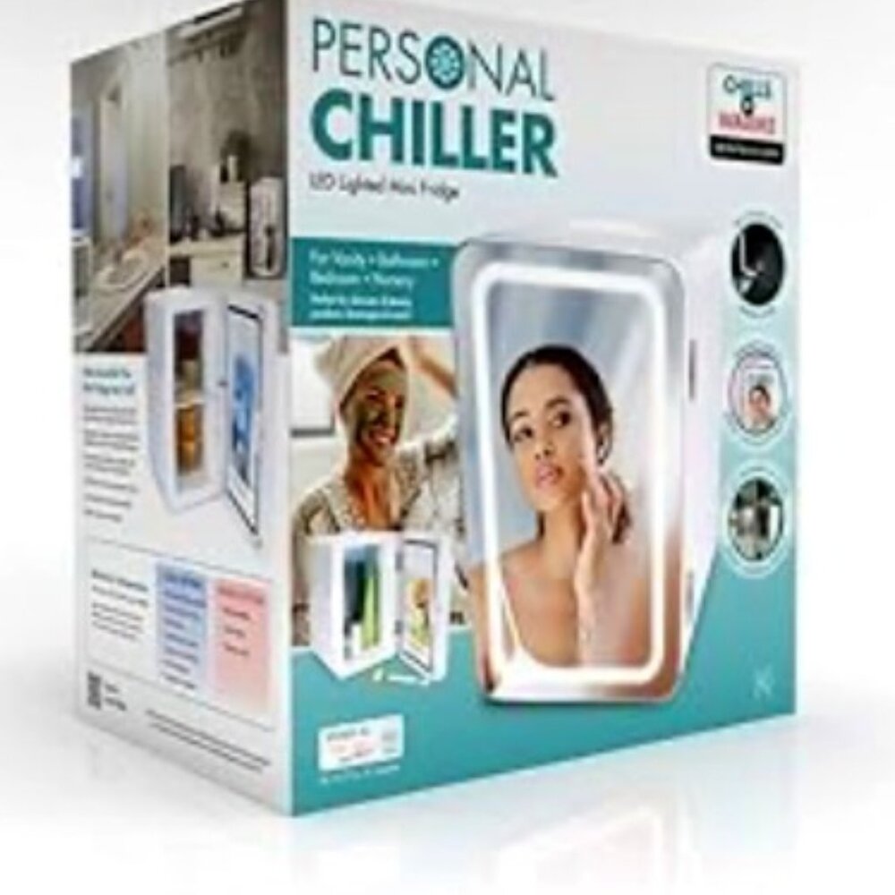 Personal Chiller or Warmer with LED Light and Mirror